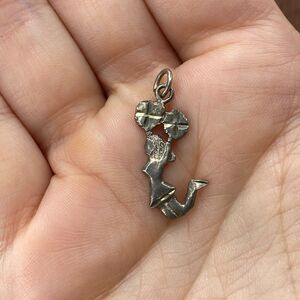 Vintage 925 Sterling Silver Cheerleader Pom Pom's Pendant Bracelet Charm